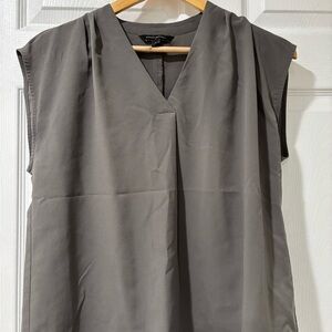 Banana Republic Factory Charcoal V-Neck Blouse